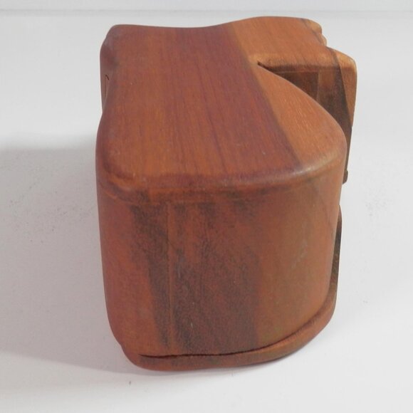 Vtg Handmade Craftsman Wood 3D Cat Puzzle 6" Folk Art Animals Trinket Box - Picture 5 of 7